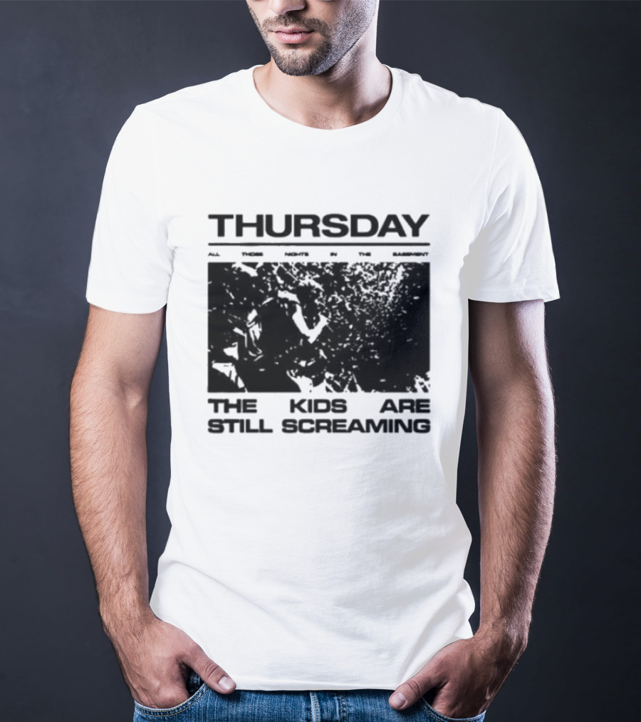 Thursday The Kids Are Still Screaming Grunge Style Vintage Comic Face T-Shirt