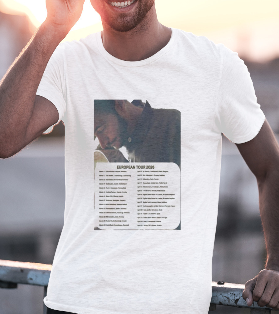 Tom Smith European Tour 2026 Cologne To Athens Concert Dates T-Shirt