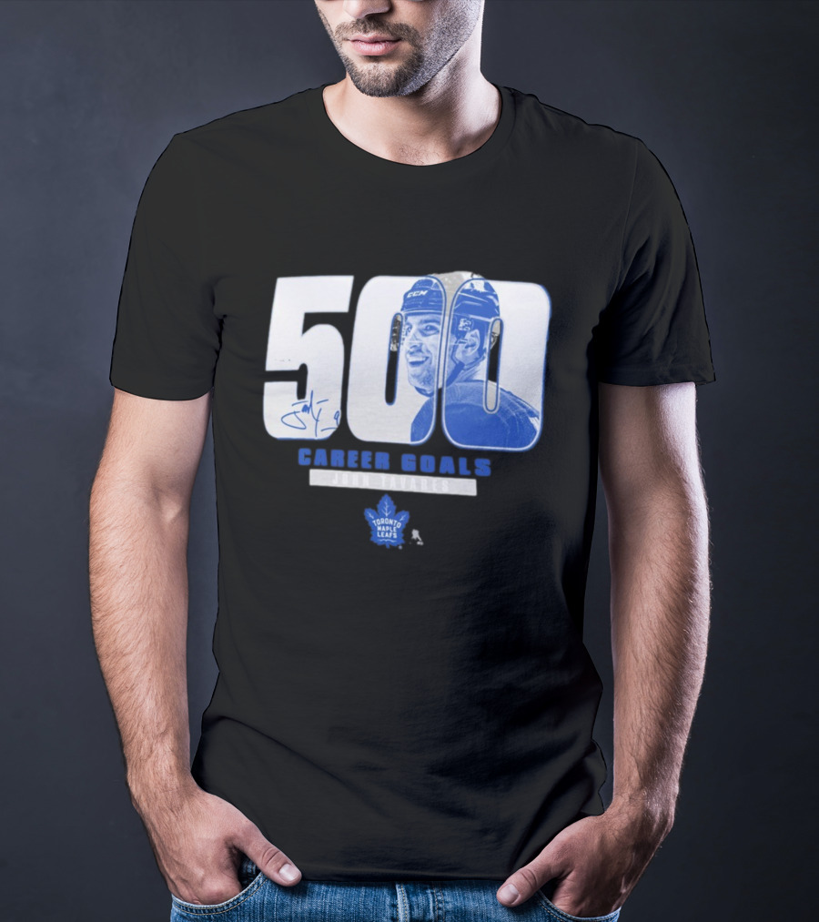 John Tavares Signed 500 Career Goals Toronto Maple Leafs T-Shirt