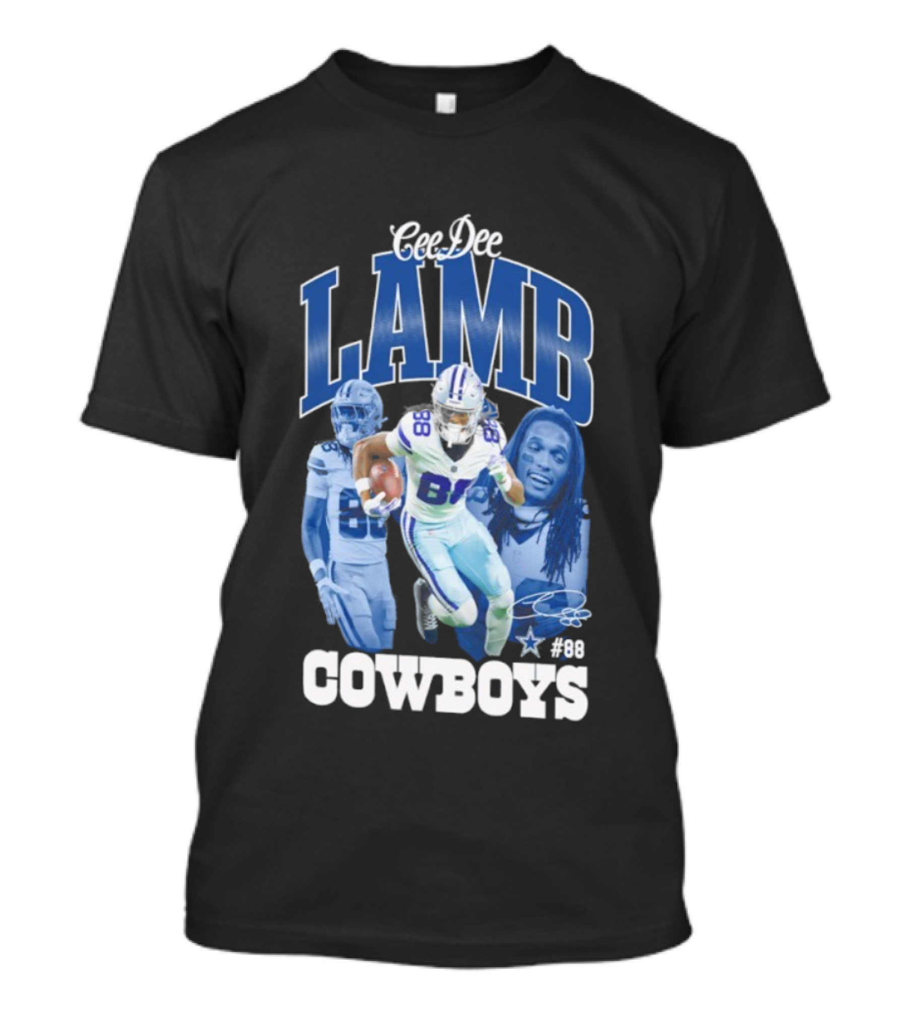 CeeDee Lamb Dallas Cowboys 88 NFL Outerstuff Triple Photo Style T-Shirt
