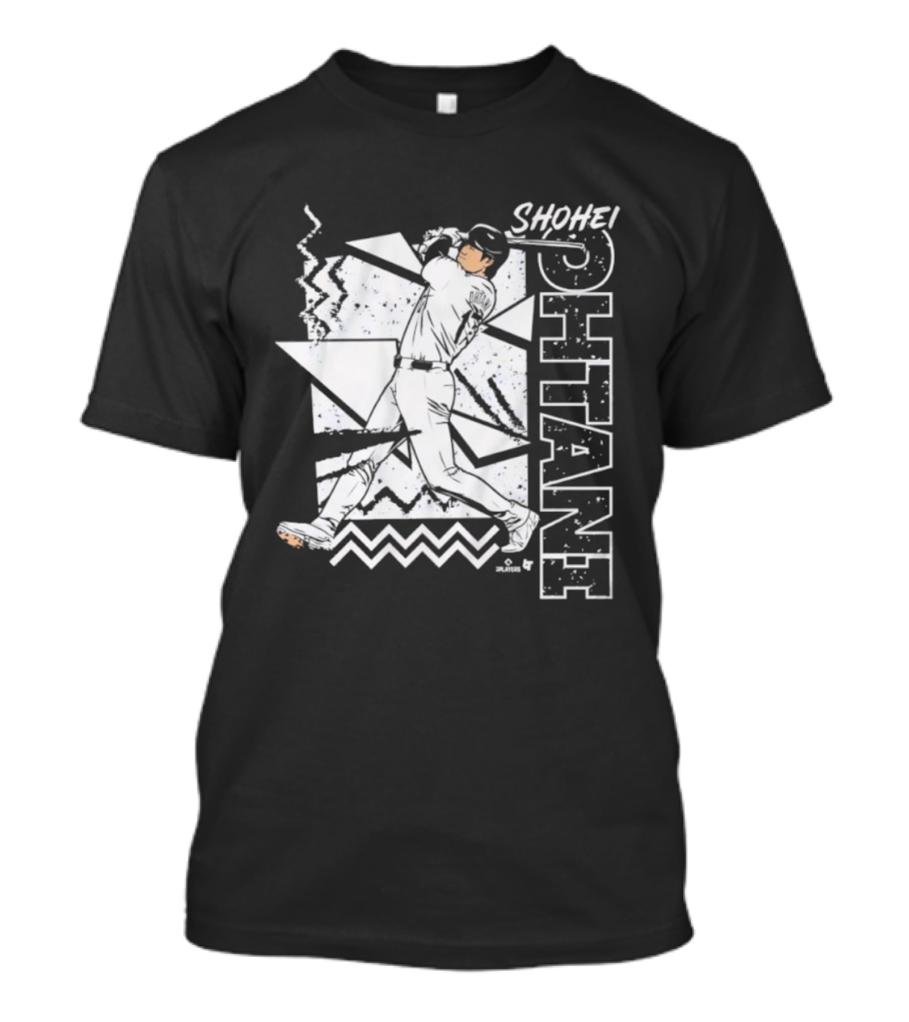 Shohei Ohtani 90s Style Retro Baseball Tribute With Vibrant Geometric Background T-Shirt
