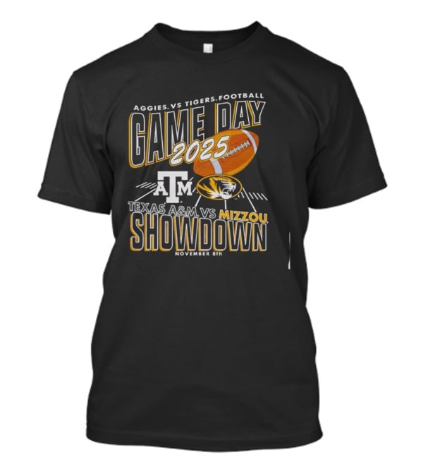 Aggies Vs Tigers Football Game Day 2025 Texas A&M Vs Mizzou Showdown November 8th T-Shirt
