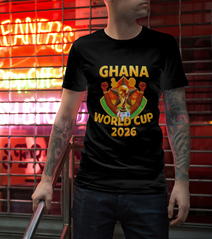 Ghana World Cup 2026 Soccer Trophy Celebration T-Shirt