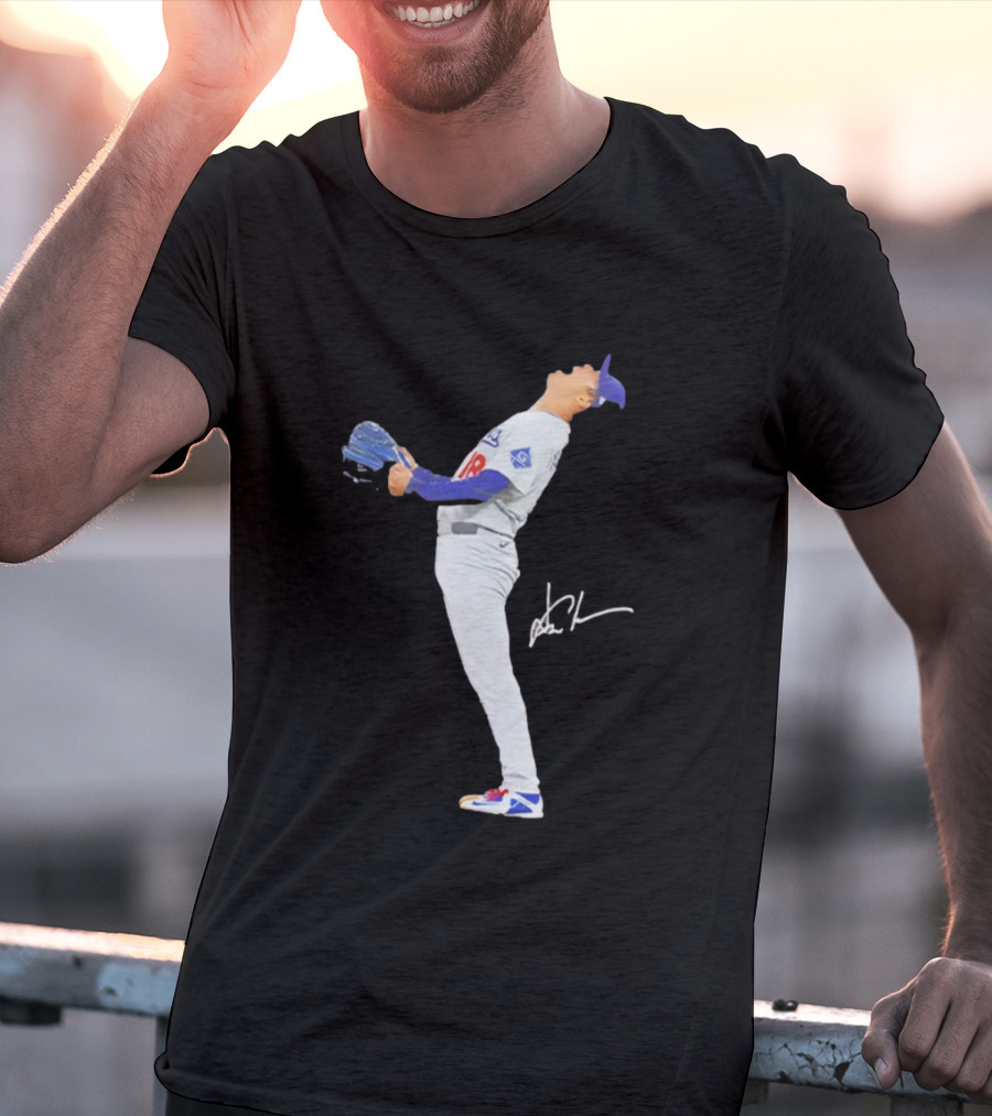 Shohei Ohtani Shout Loudly Baseball Signature Pose In Game Uniform T-Shirt
