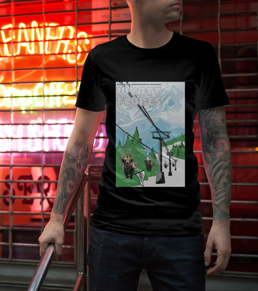 Wyatt Flores Nov 8 2025 Commodore Ballroom Vancouver BC Ski Lift Buffalo Artwork T-Shirt