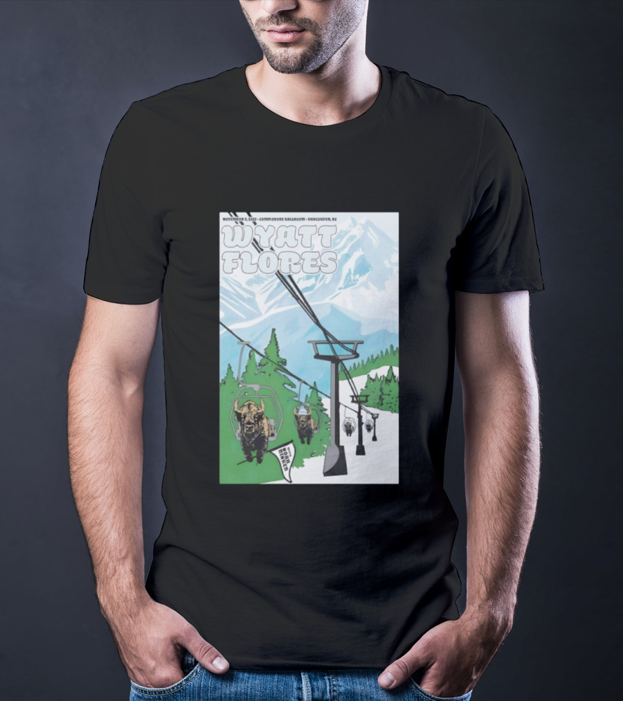 Wyatt Flores Nov 8 2025 Commodore Ballroom Vancouver BC Ski Lift Buffalo Artwork T-Shirt