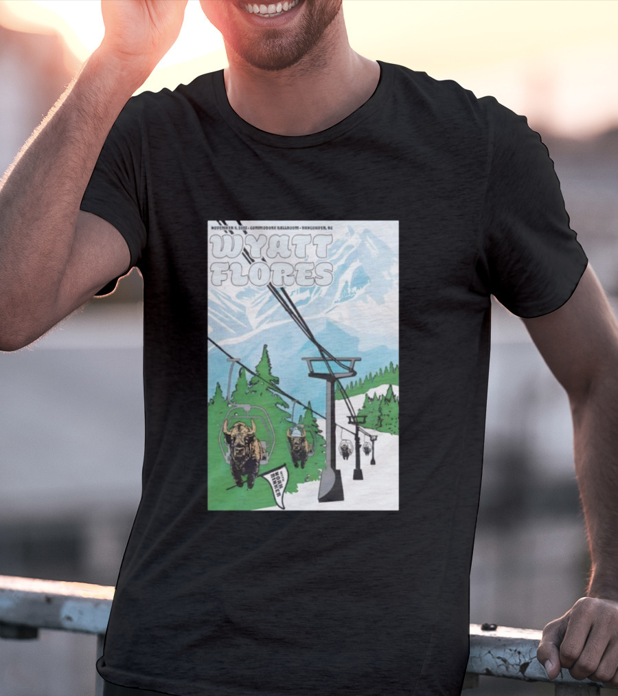 Wyatt Flores Nov 8 2025 Commodore Ballroom Vancouver BC Ski Lift Buffalo Artwork T-Shirt
