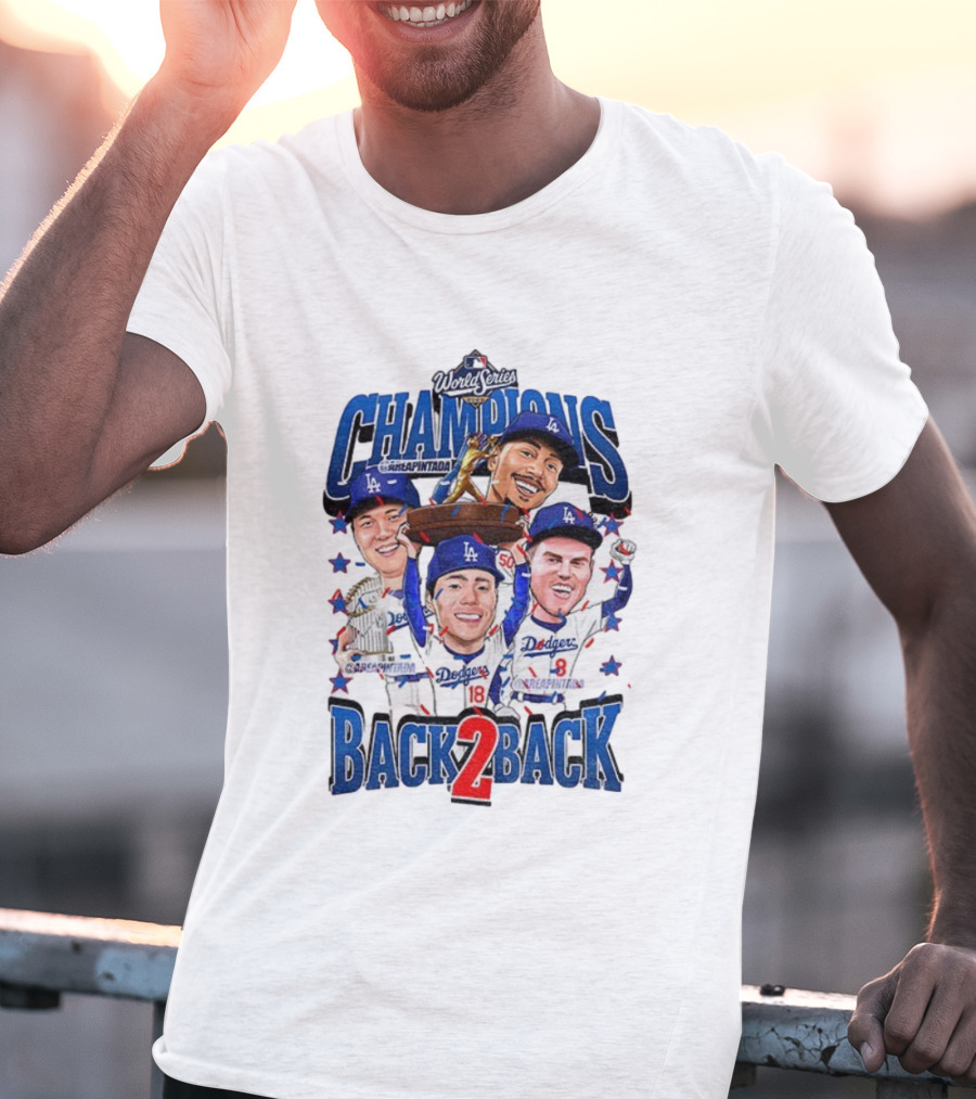 Los Angeles Dodgers World Series Champions Back 2 Back MLB Baseball 2025 T-Shirt