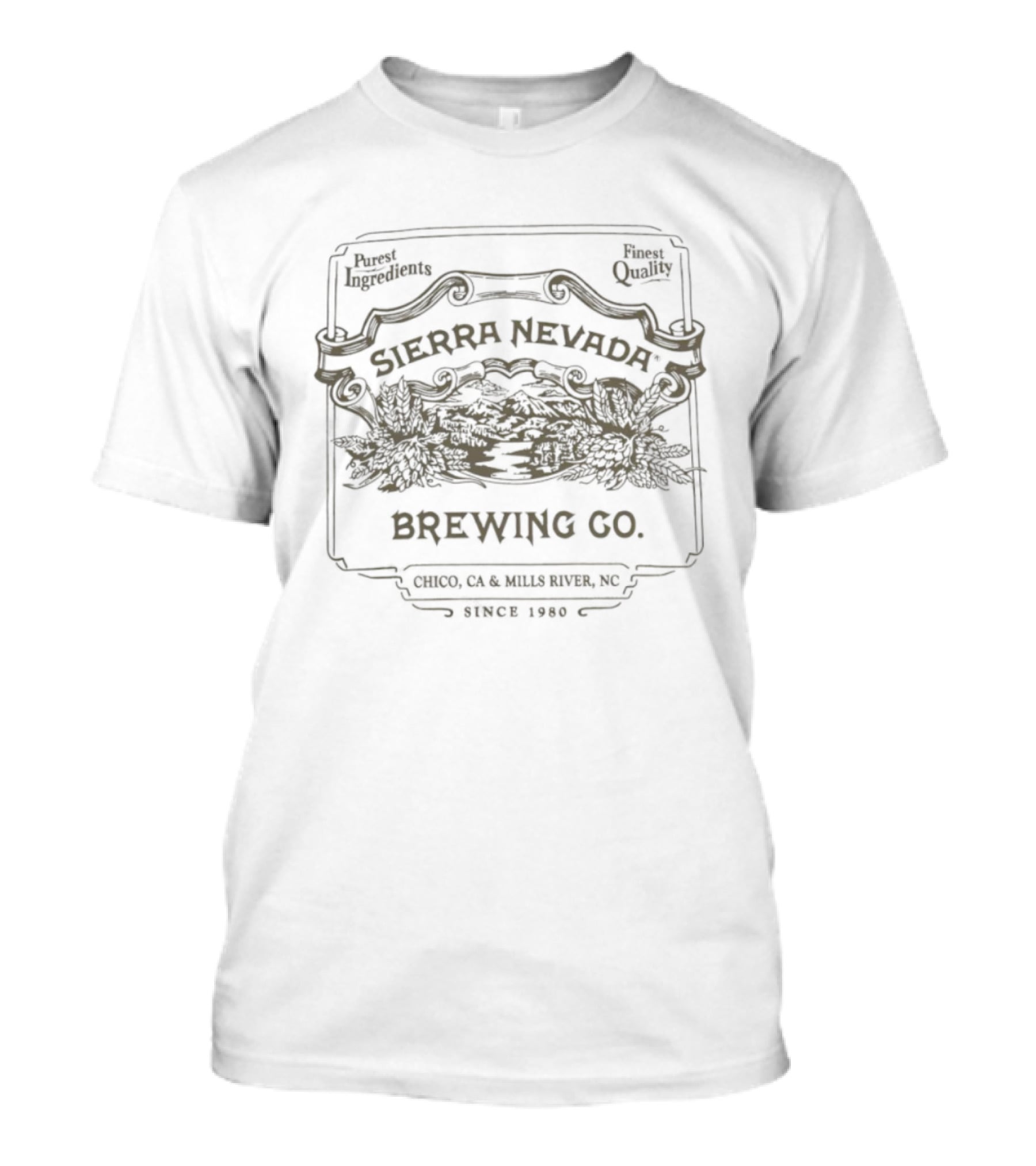 Sierra Nevada Brewing Co. Chico California Fresh Seal Quality Beer Estd 1980 T-Shirt