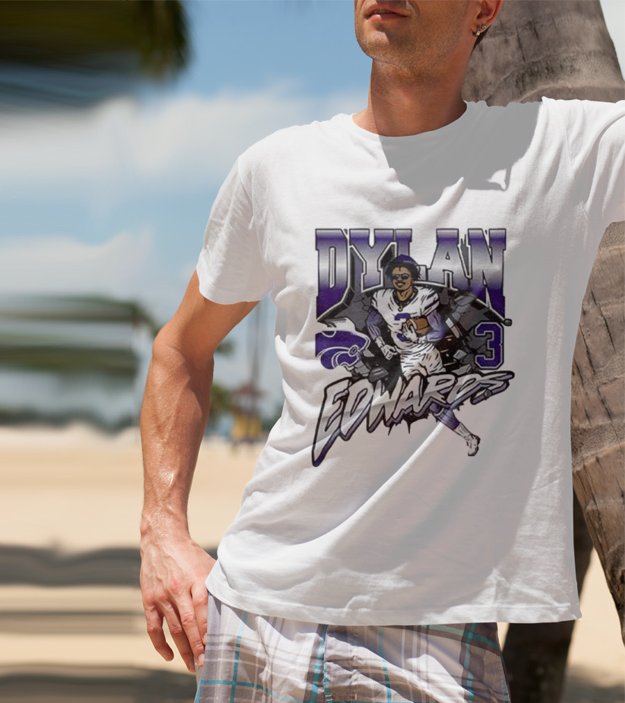 Dylan Edwards 3 Kansas State Wildcats Football NFL 2025 Vintage T-Shirt