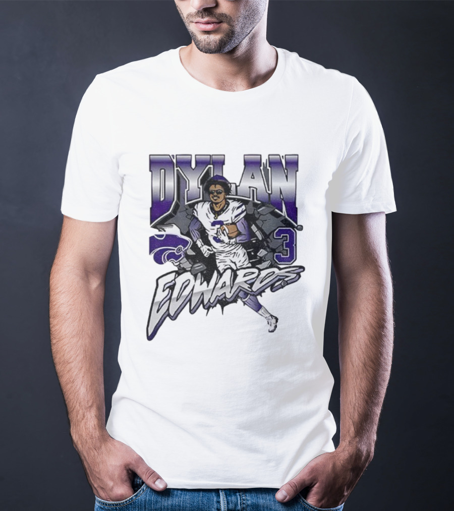 Dylan Edwards 3 Kansas State Wildcats Football NFL 2025 Vintage T-Shirt