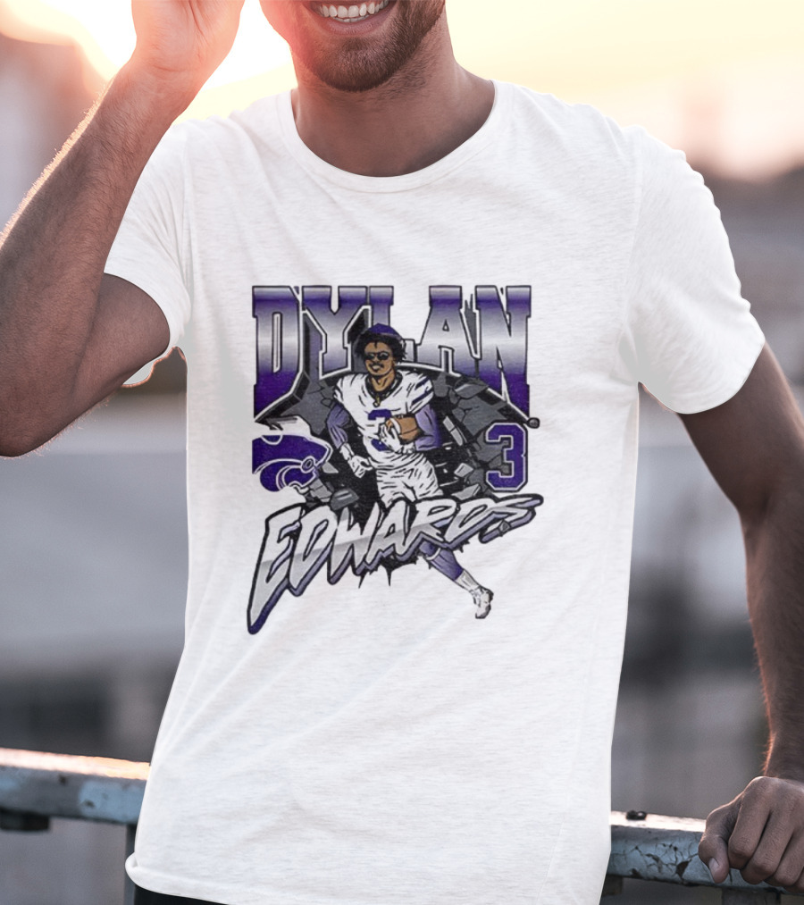 Dylan Edwards 3 Kansas State Wildcats Football NFL 2025 Vintage T-Shirt