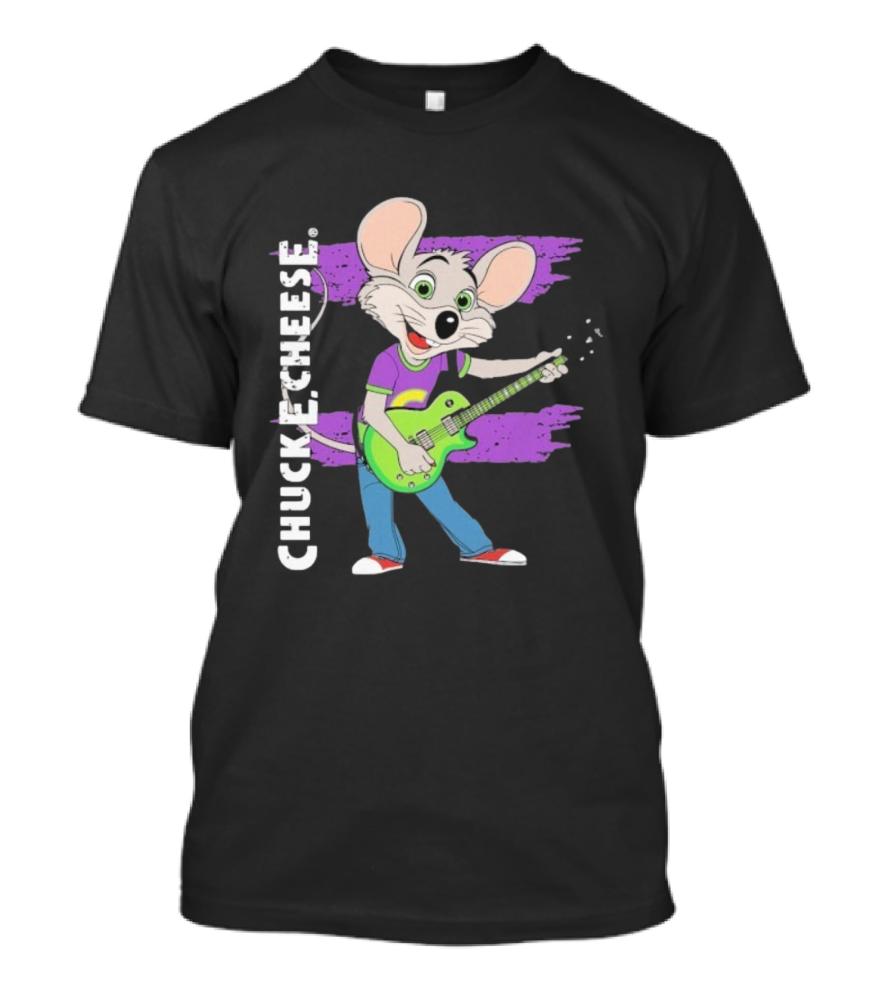 Chuck E Cheese Rockin' Mouse Playing Electric Guitar T-Shirt
