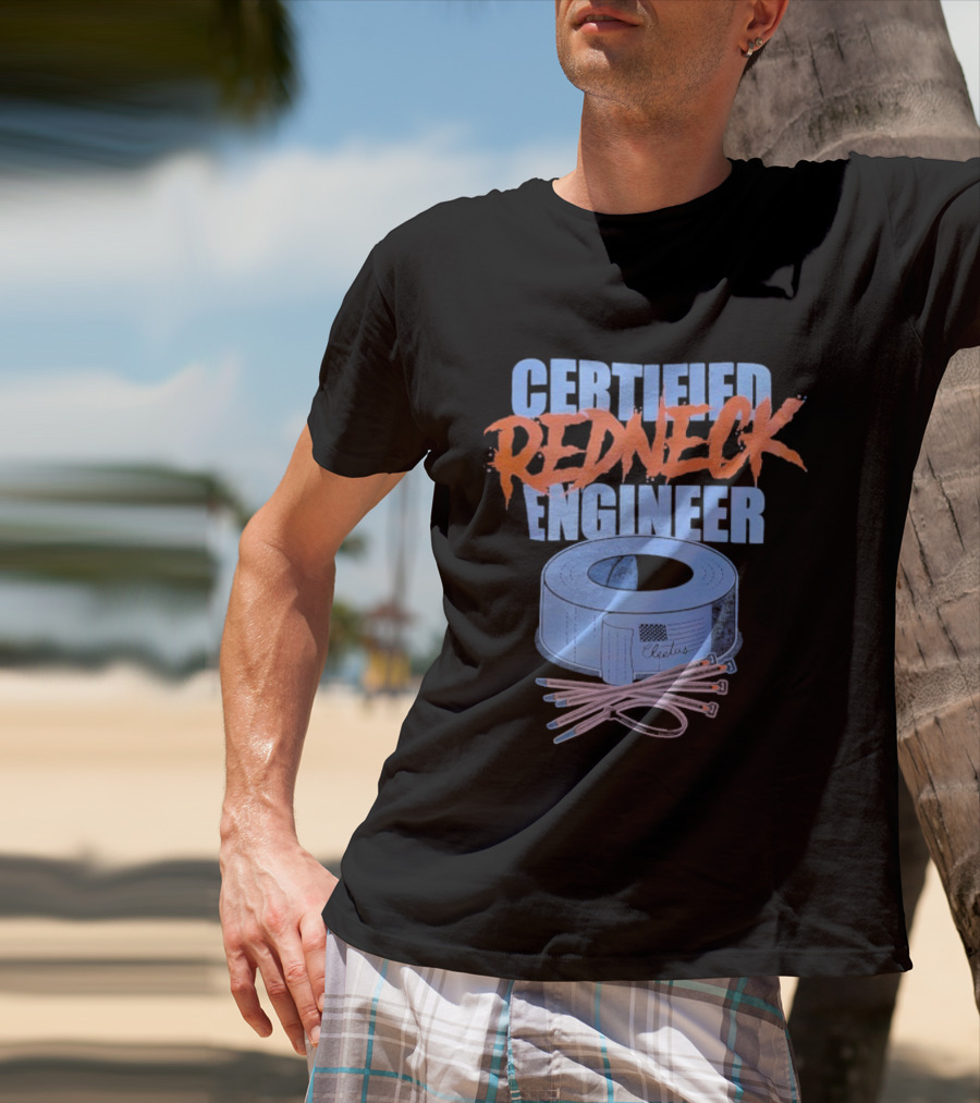 Certified Redneck Engineer Cleetus McFarland Duct Tape Wiring T-Shirt