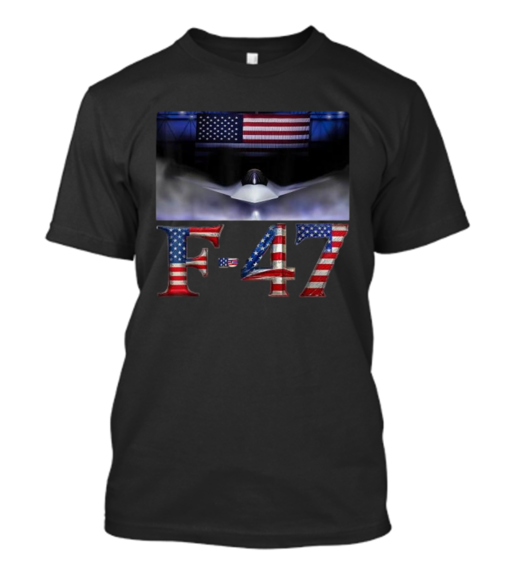 F-47 Fighter Jet American Flag Aircraft T-Shirt