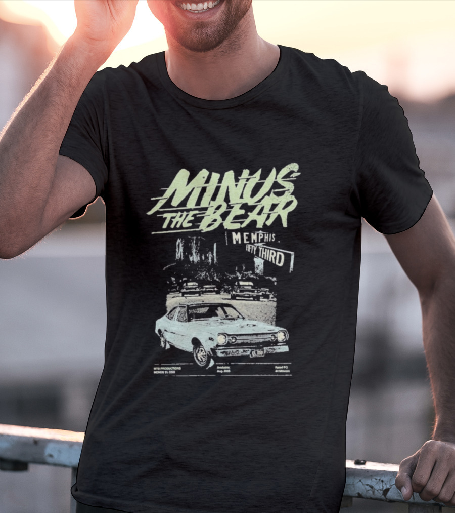 Minus The Bear Memphis & 53rd Vintage Car Illustration T-Shirt