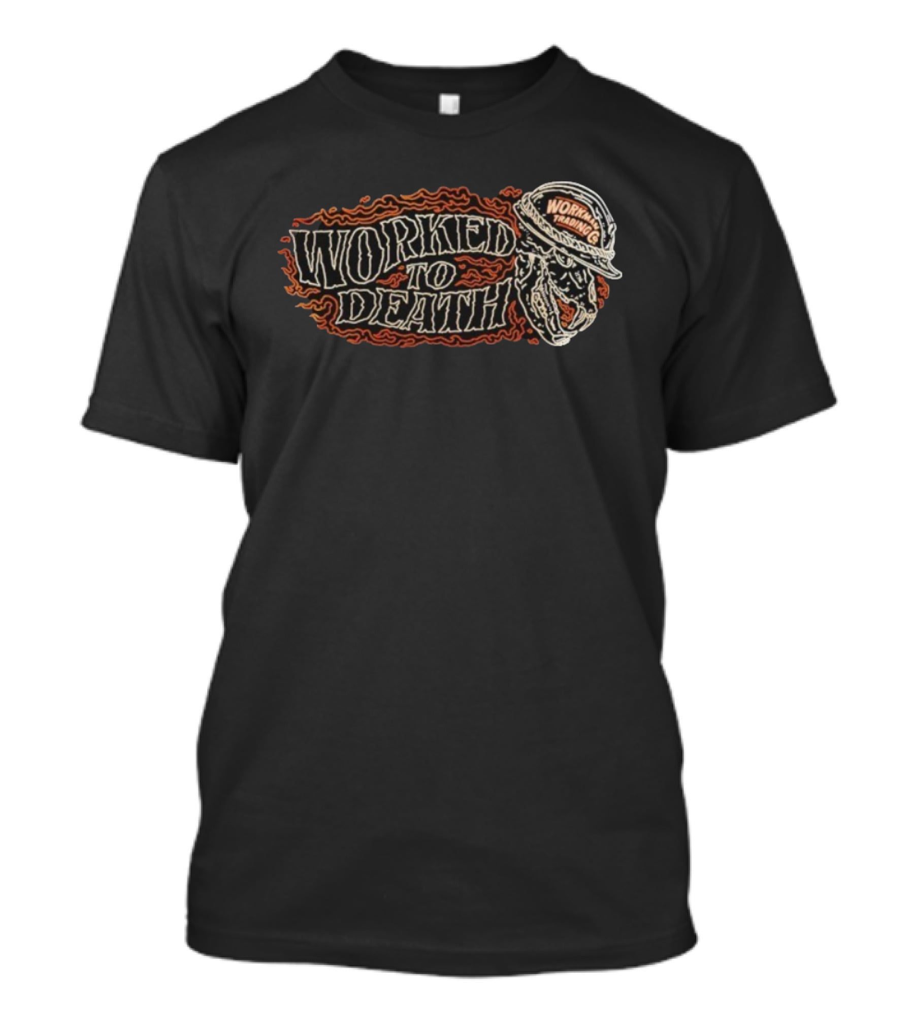 Worked To Death Workman Trading Co Snake Skull With Hard Hat T-Shirt
