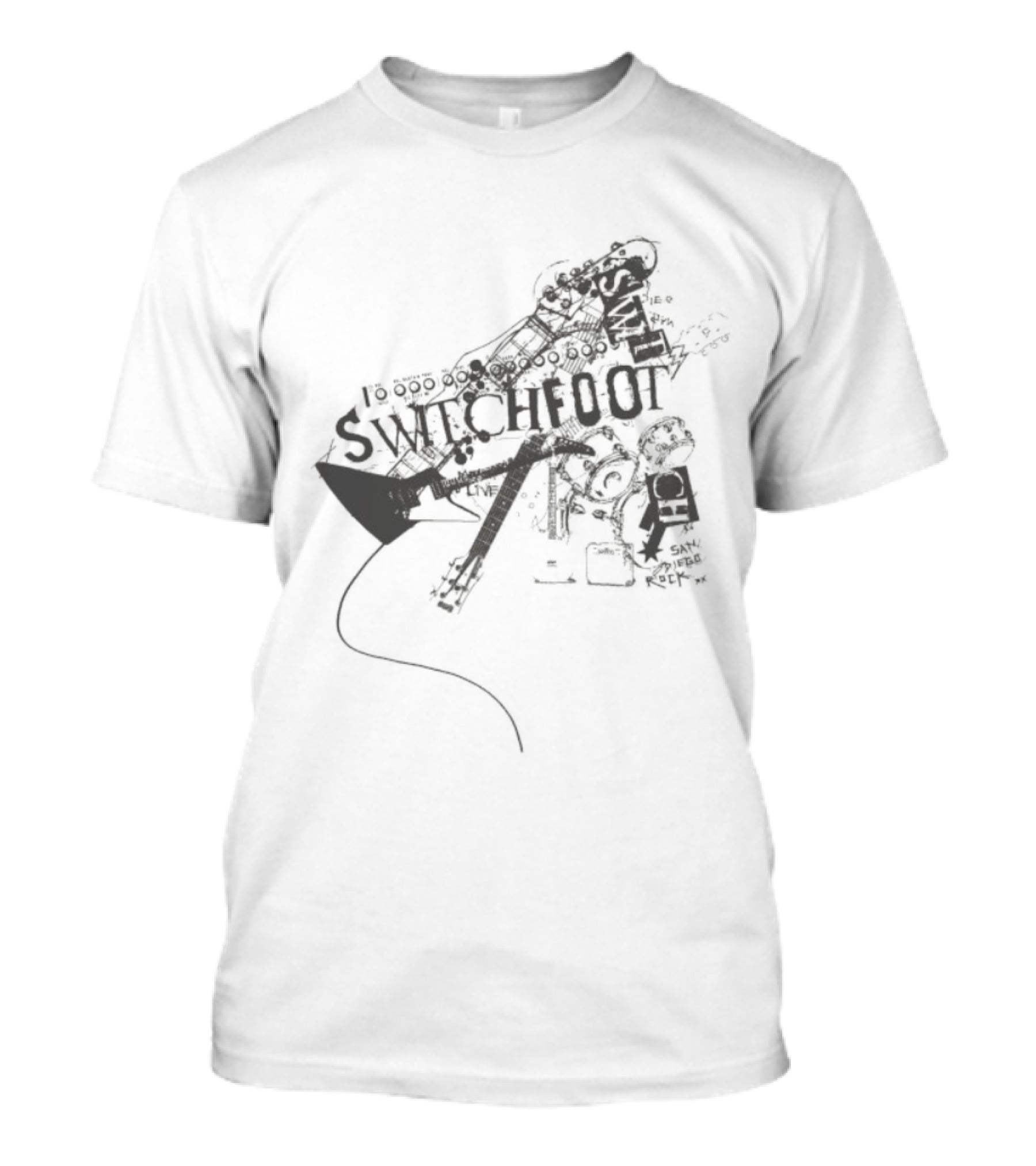 Switchfoot San Diego Rock Guitar Words Illustration T-Shirt
