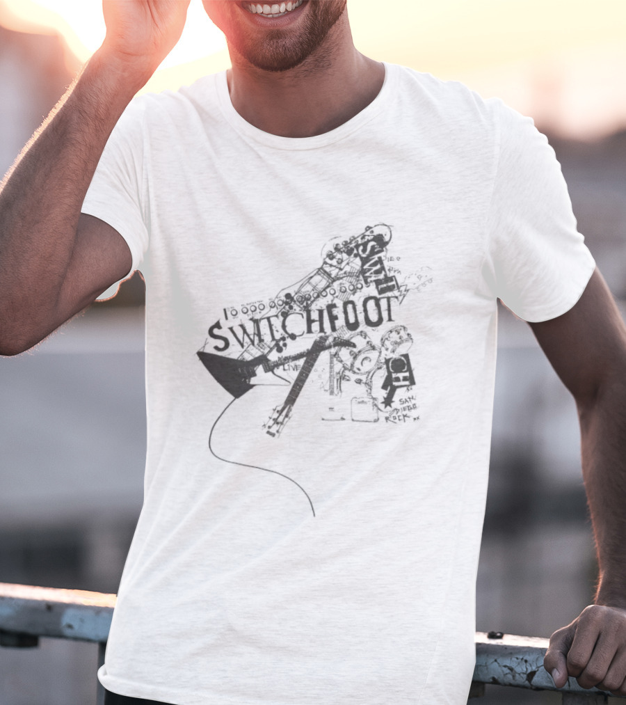Switchfoot San Diego Rock Guitar Words Illustration T-Shirt