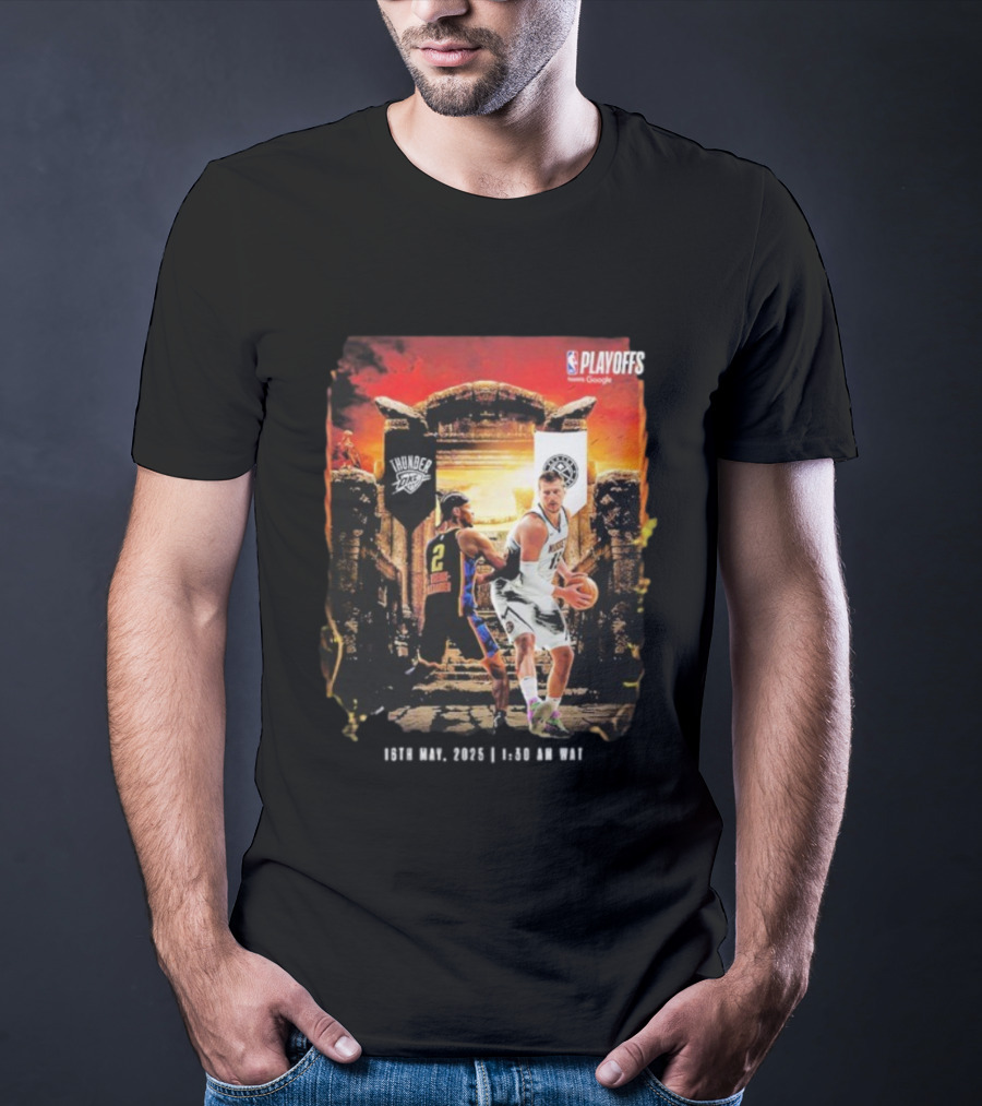 Denver Nuggets Vs Oklahoma City Thunder NBA Playoff 2025 16th January 6:30 AM GMT T-Shirt