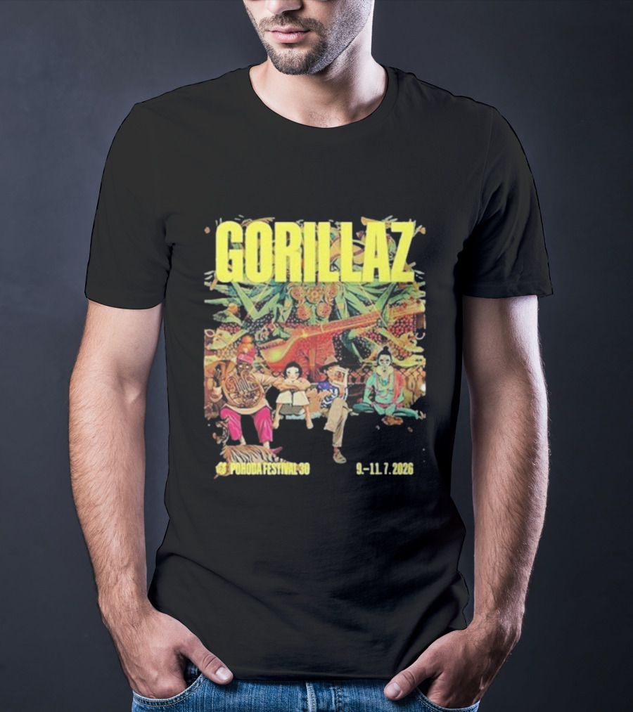 Gorillaz Pohoda Festival July 9-11 2026 Vibrant Music Artistry T-Shirt