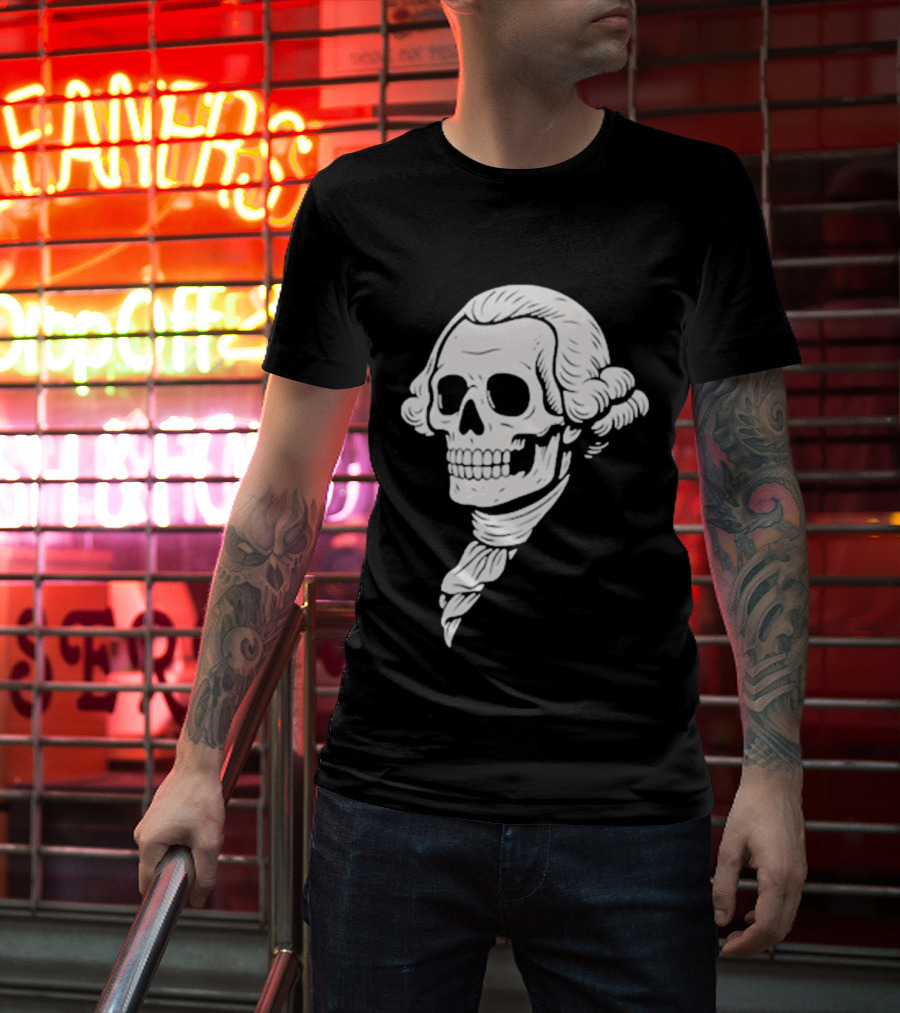 Poor Richard Monogram Skull Wig Icon T-Shirt