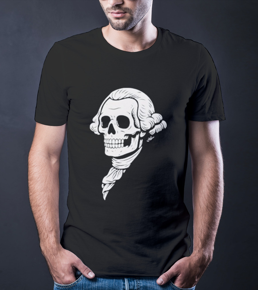 Poor Richard Monogram Skull Wig Icon T-Shirt