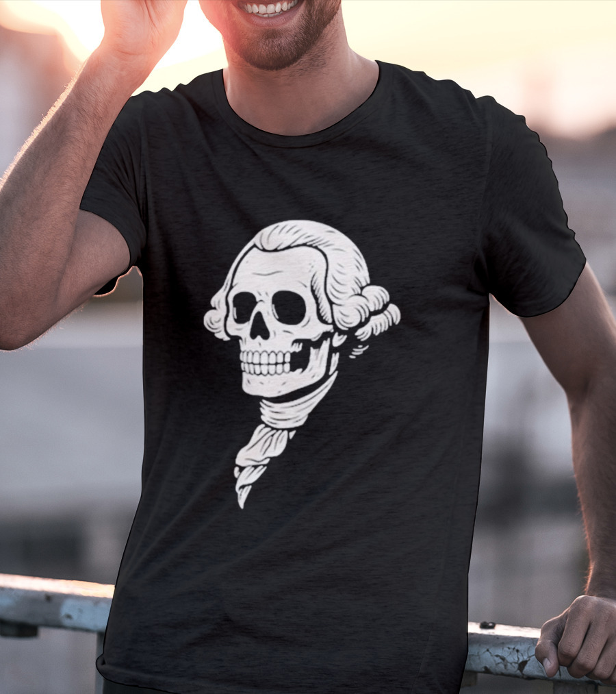 Poor Richard Monogram Skull Wig Icon T-Shirt