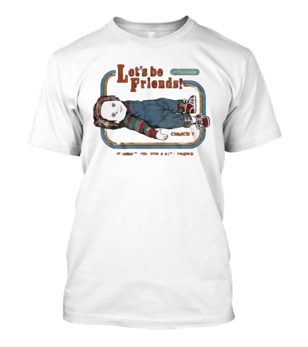 Let’s Be Friends Chucky Retro Style Horror Movie Character T-Shirt