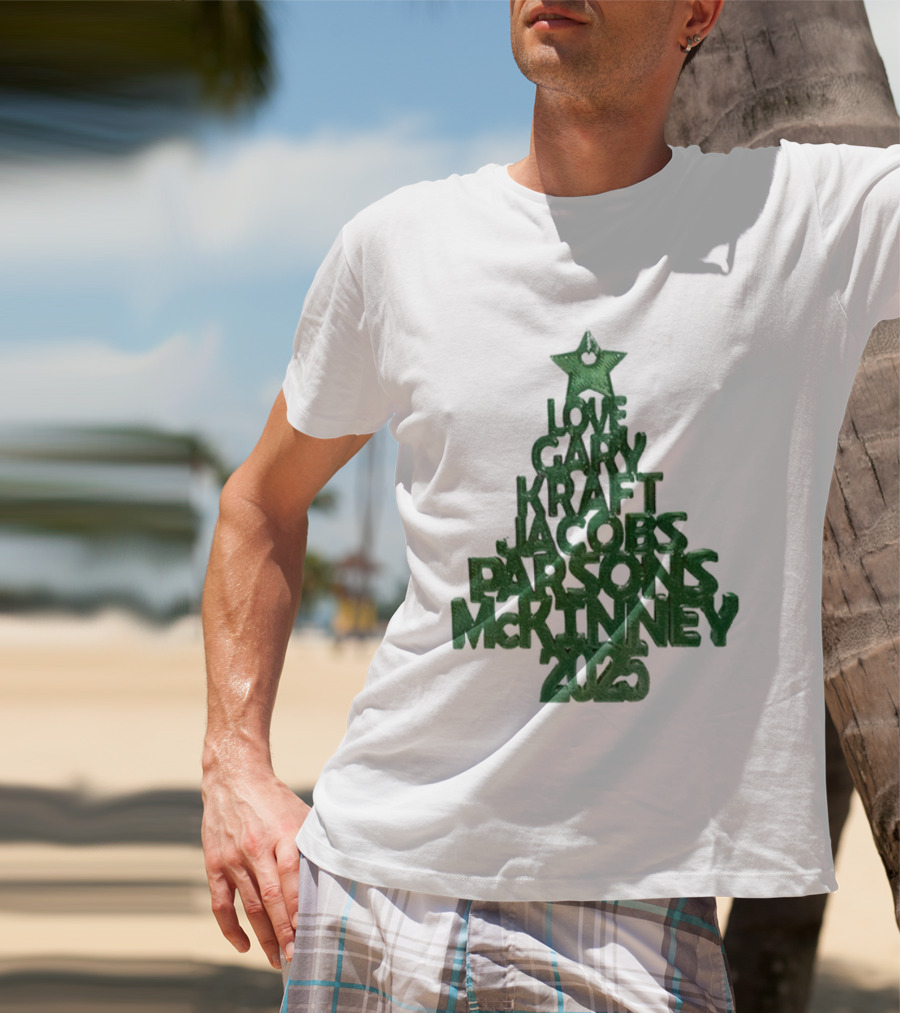 2025 Love Gary Kraft Jacobs Parsons McKinney Christmas Tree T-Shirt