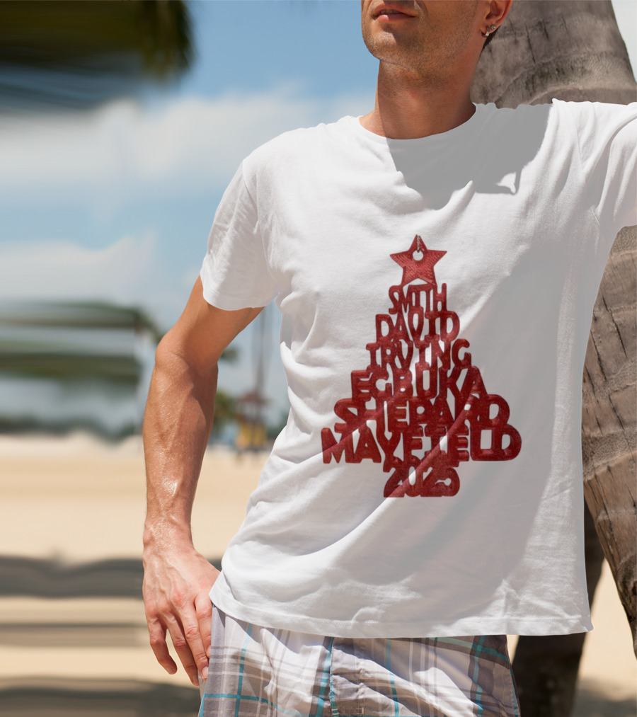 2025 Smith David Irving Egbuka Shepard Mayfield Christmas Tree T-Shirt