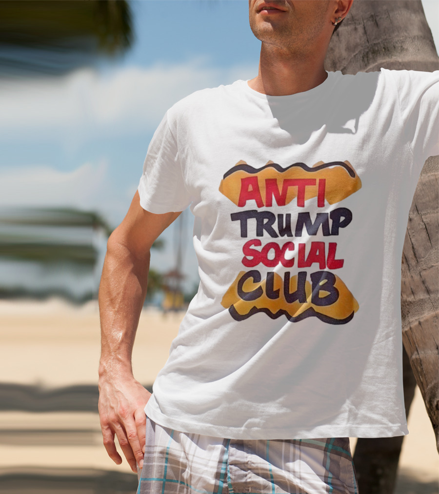 Anti Trump Social Club Parody Typography Political Statement T-Shirt