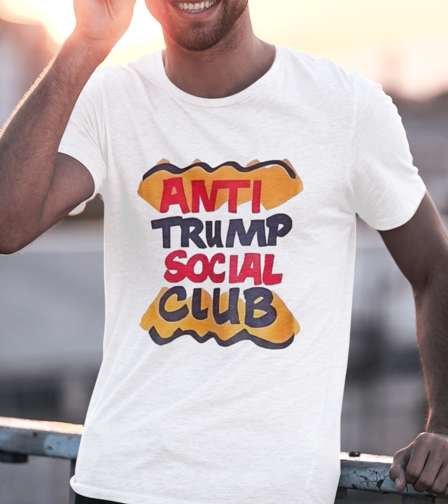 Anti Trump Social Club Parody Typography Political Statement T-Shirt