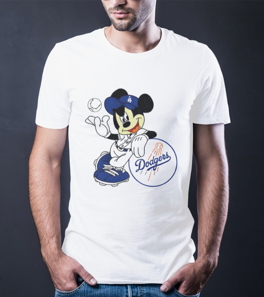 Mikey Dodgers Baseball Champs Los Angeles Logo T-Shirt