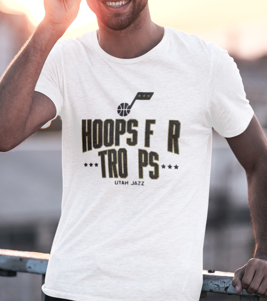 Utah Jazz NBA Basketball Hoops For Troops T-Shirt