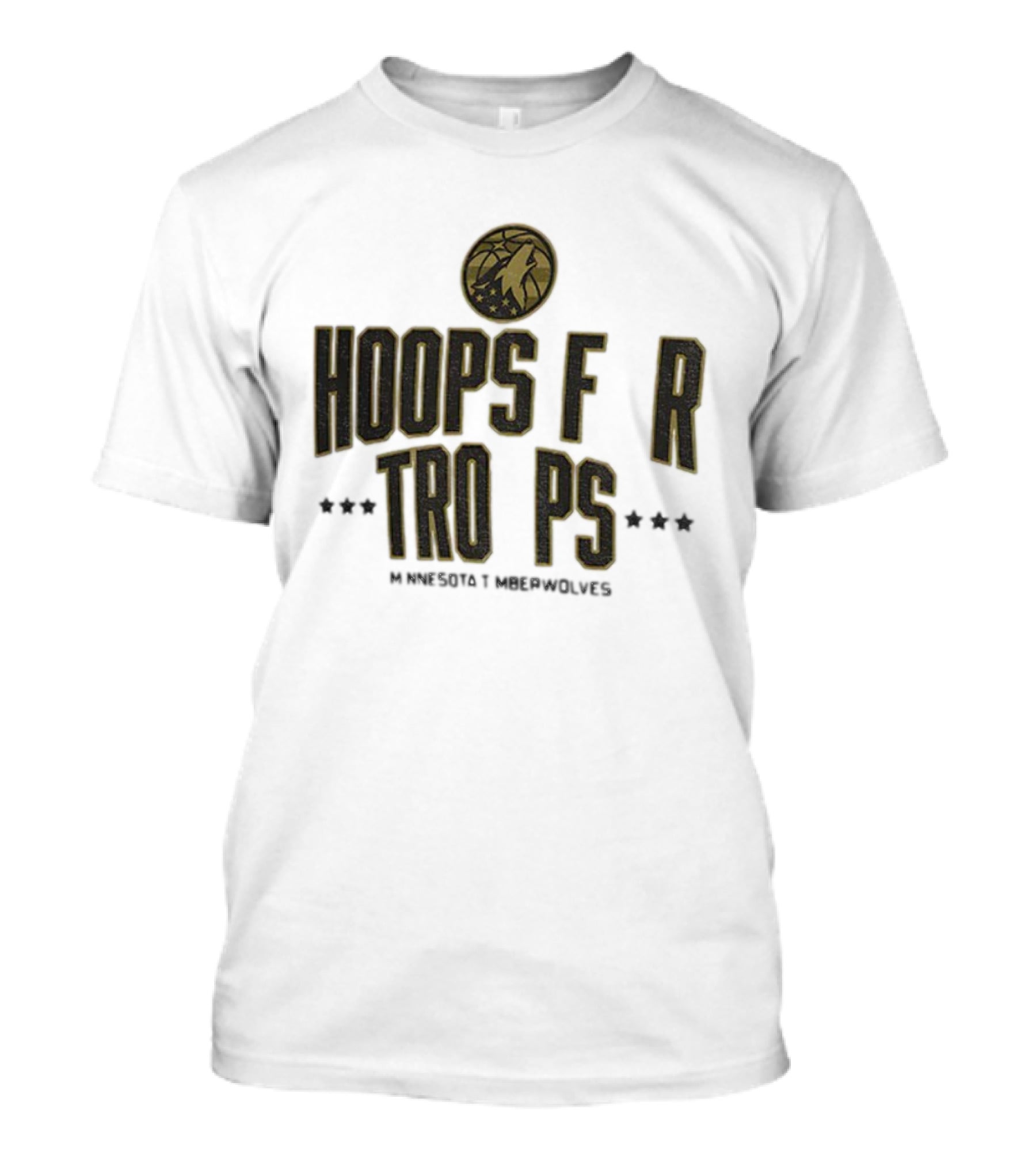 Minnesota Timberwolves Hoops For Troops NBA Basketball Support T-Shirt