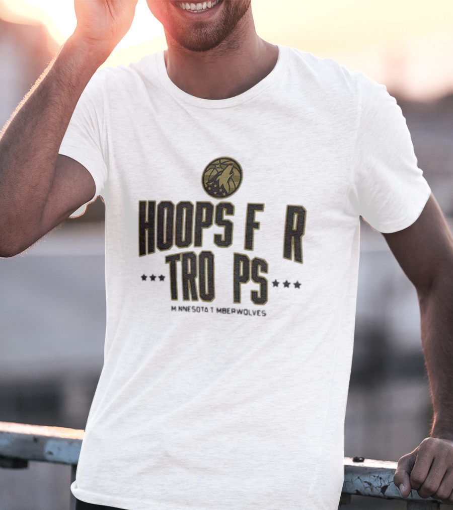 Minnesota Timberwolves Hoops For Troops NBA Basketball Support T-Shirt