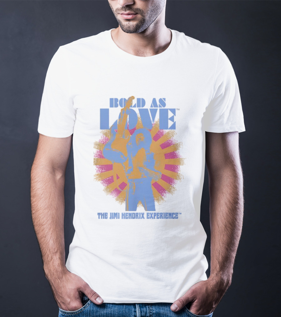 Bold As Love The Jimi Hendrix Experience Psychedelic Sunburst Guitar Art T-Shirt