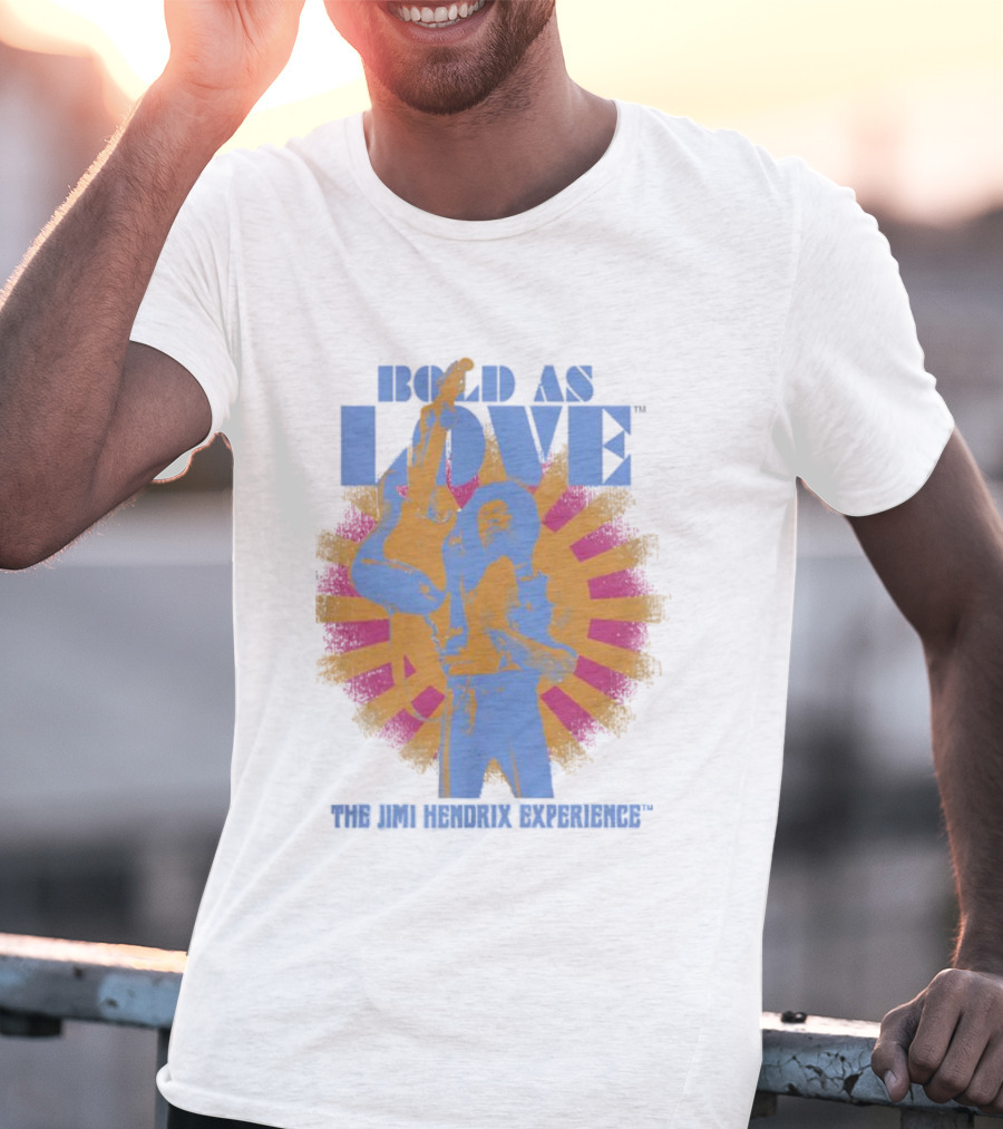 Bold As Love The Jimi Hendrix Experience Psychedelic Sunburst Guitar Art T-Shirt