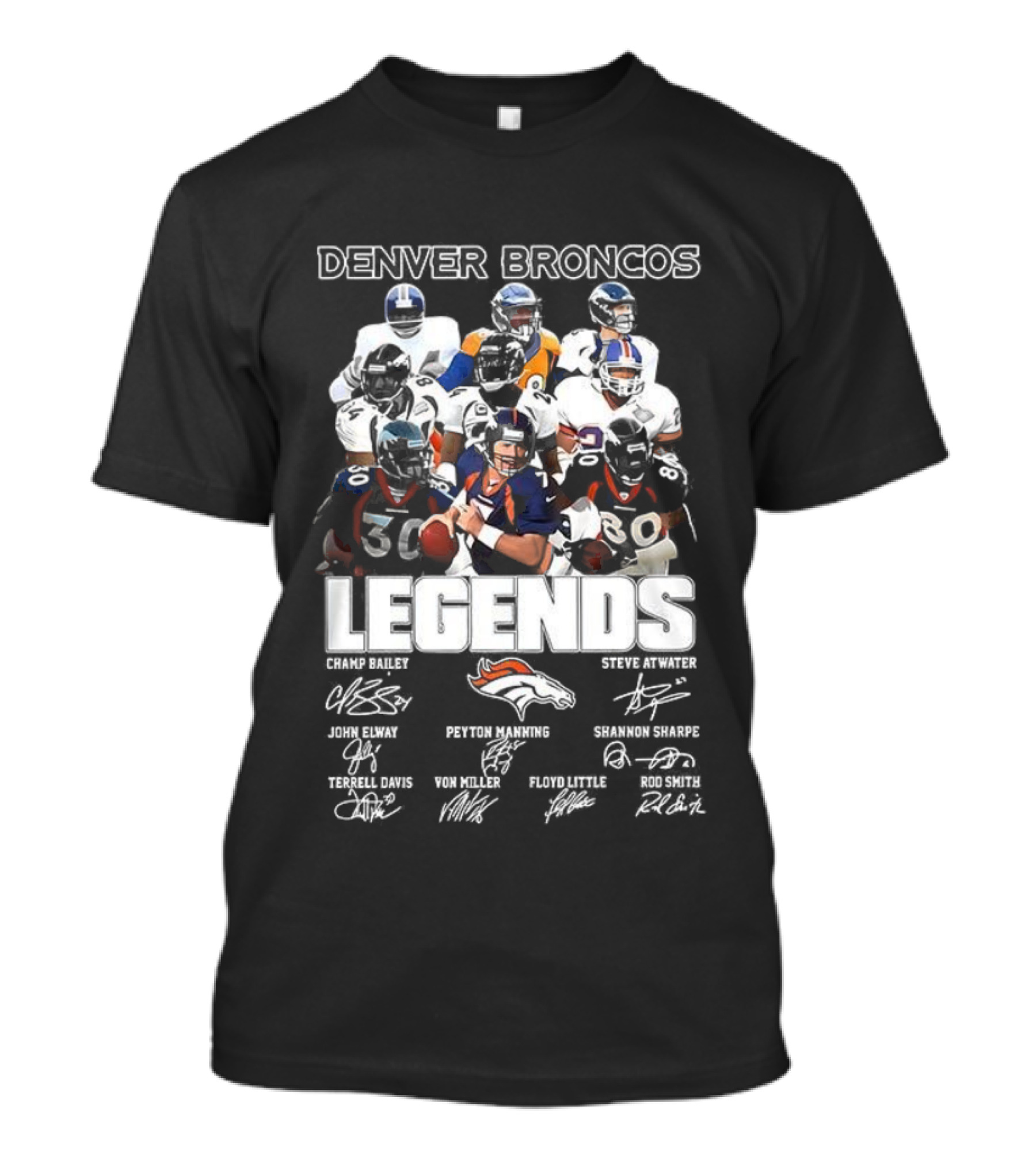 Denver Broncos Legends Signatures And Iconic Players T-Shirt