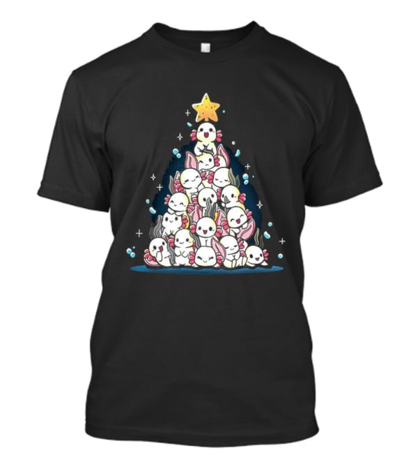 Axolotl Pyramid Shaped Christmas Tree Star Topper T-Shirt