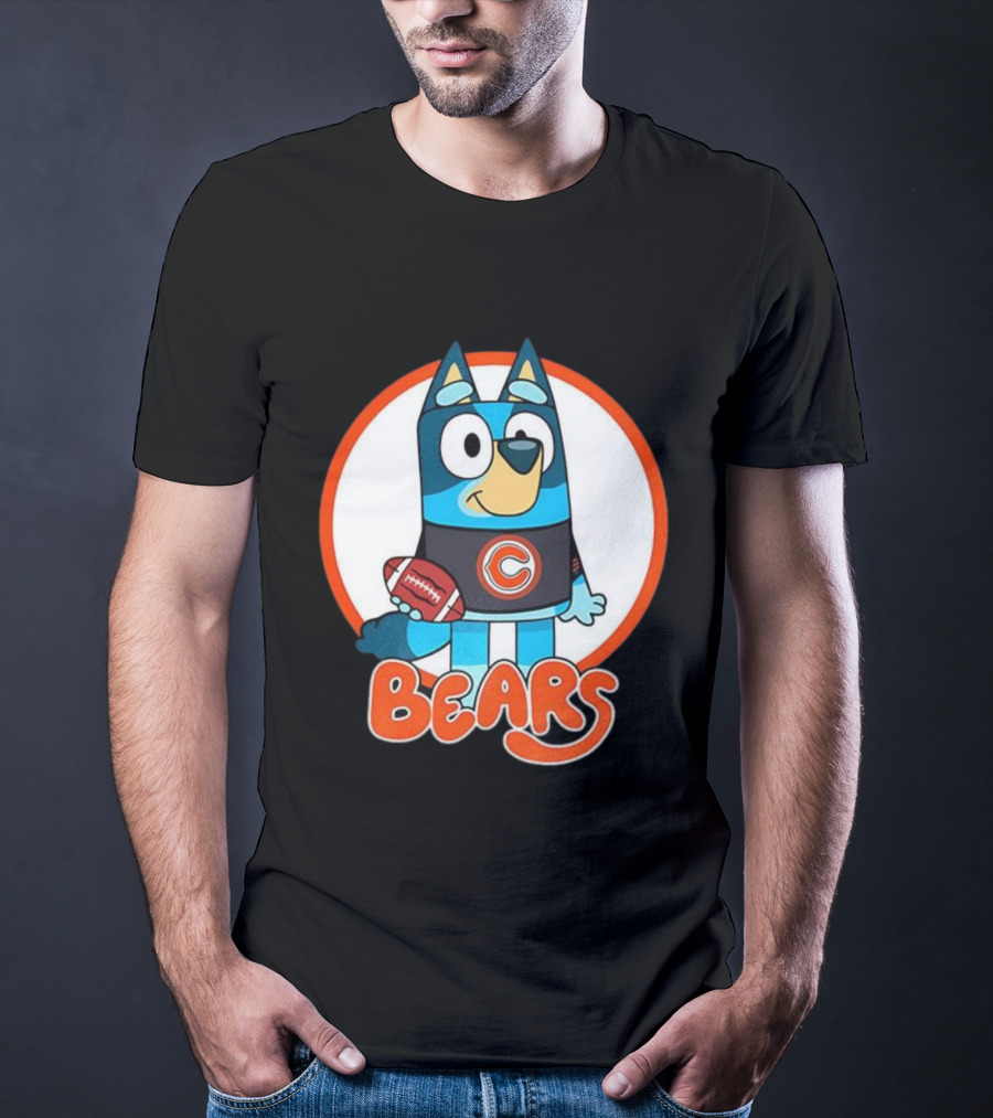 Bluey Bears Football Cartoon Character With C Logo T-Shirt