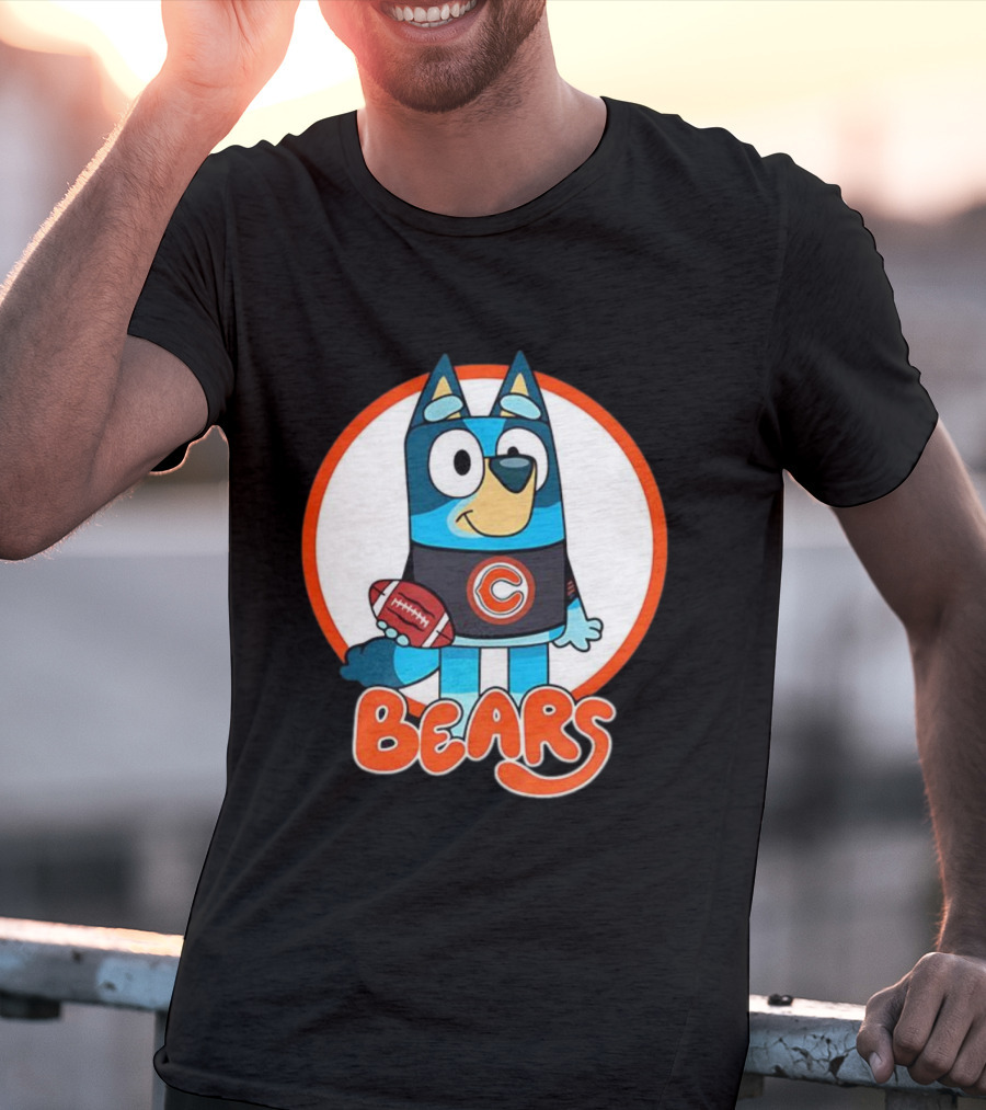 Bluey Bears Football Cartoon Character With C Logo T-Shirt