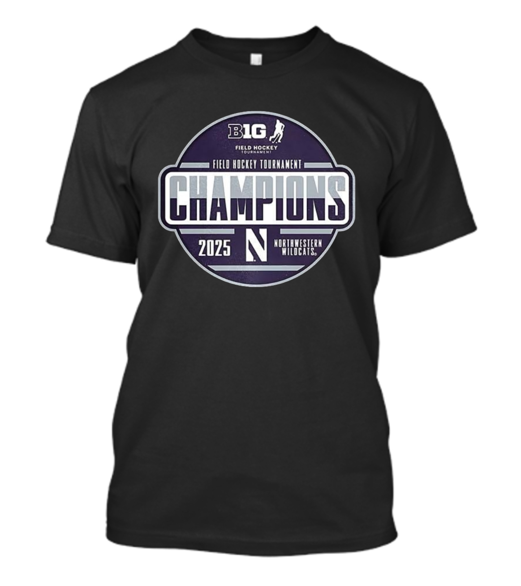 B1G Field Hockey Tournament Champions 2025 Northwestern Wildcats T-Shirt