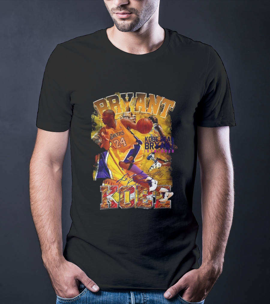 Kobe Bryant Lakers 24 Signature Basketball Legend 1978 2020 Tribute T-Shirt