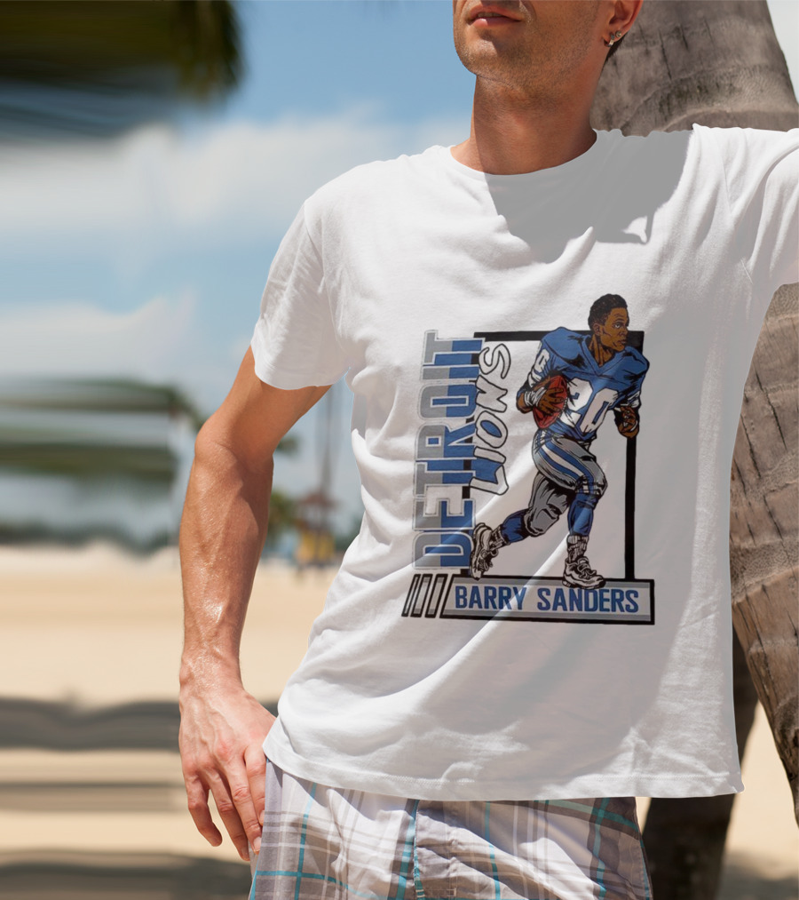 Barry Sanders Detroit Lions 20 Football Caricature T-Shirt