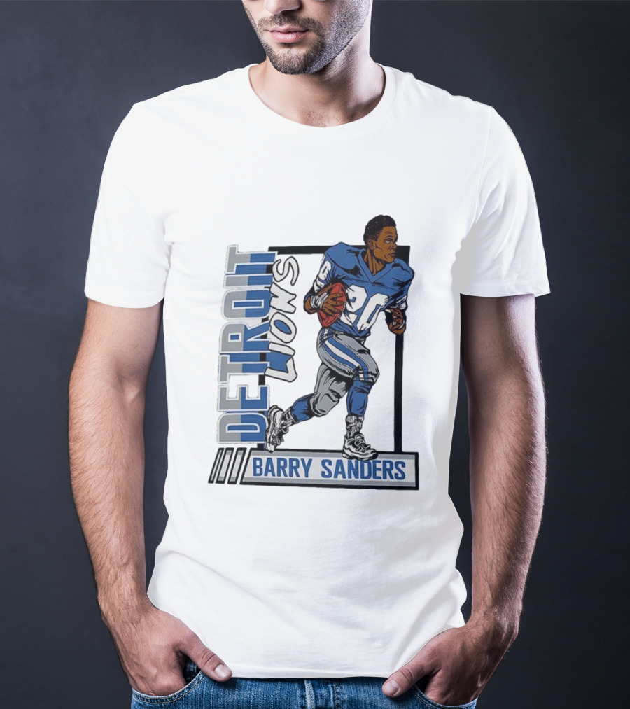 Barry Sanders Detroit Lions 20 Football Caricature T-Shirt