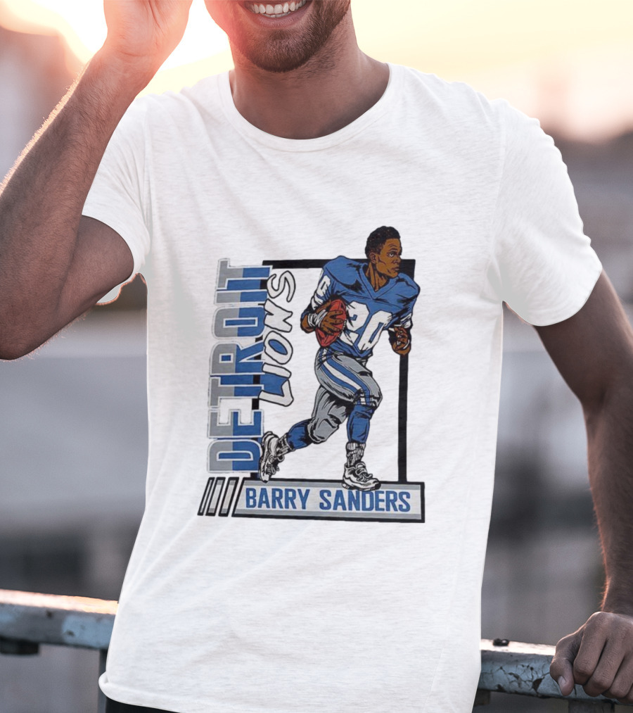 Barry Sanders Detroit Lions 20 Football Caricature T-Shirt