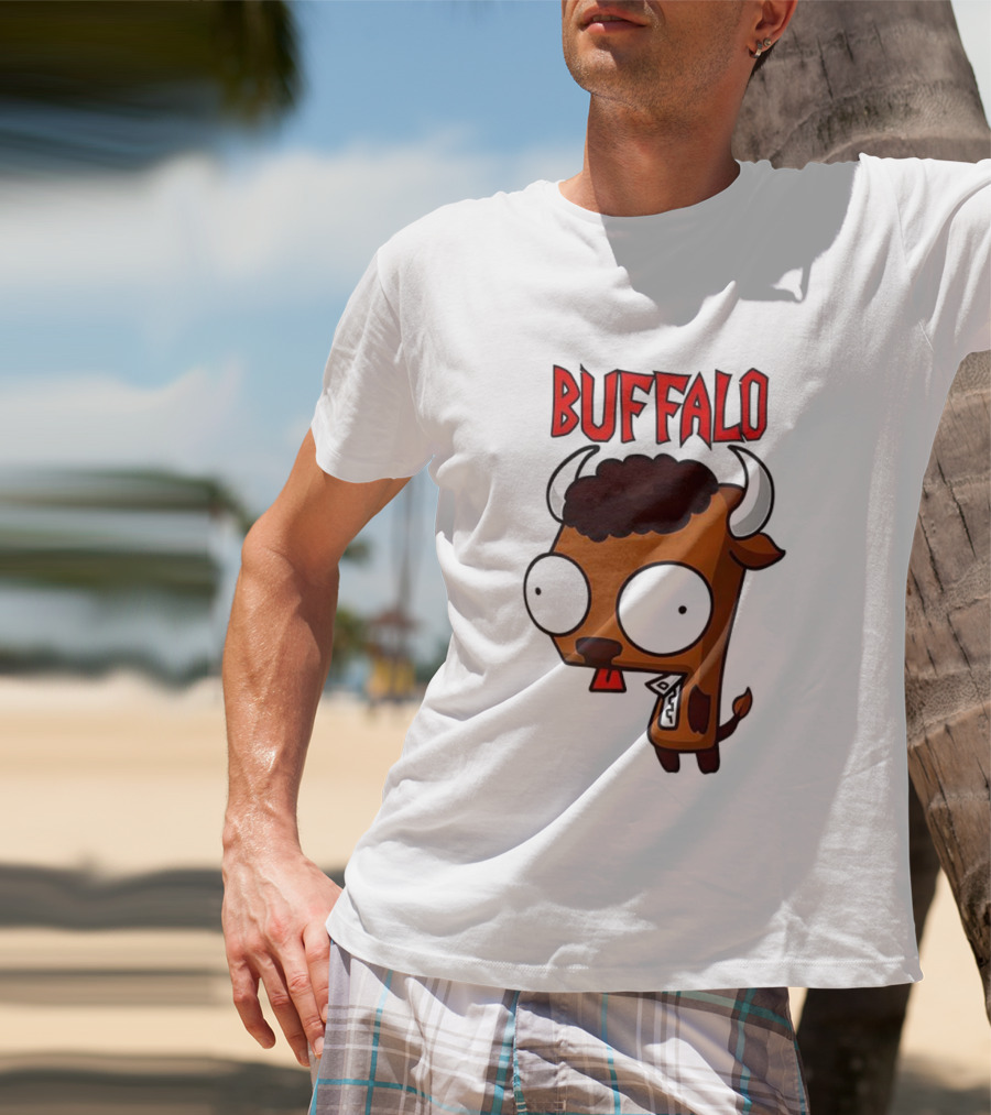 Buffalo Character With Horns And Big Eyes T-Shirt