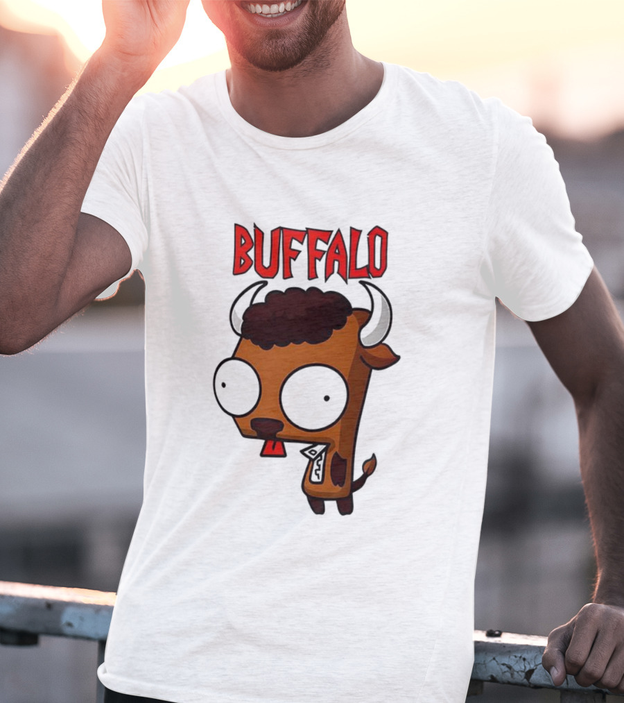 Buffalo Character With Horns And Big Eyes T-Shirt